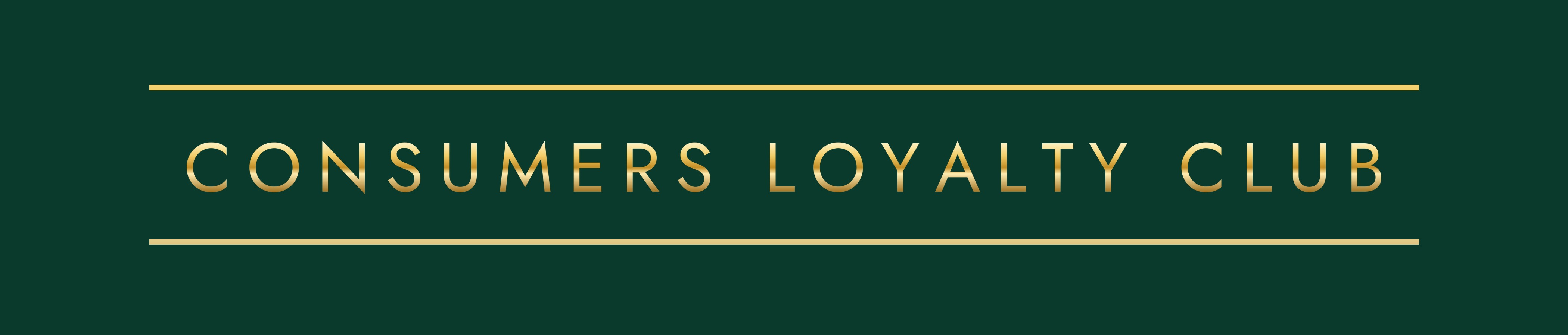Consumers Loyalty Club gold back print artwork for T-shirts