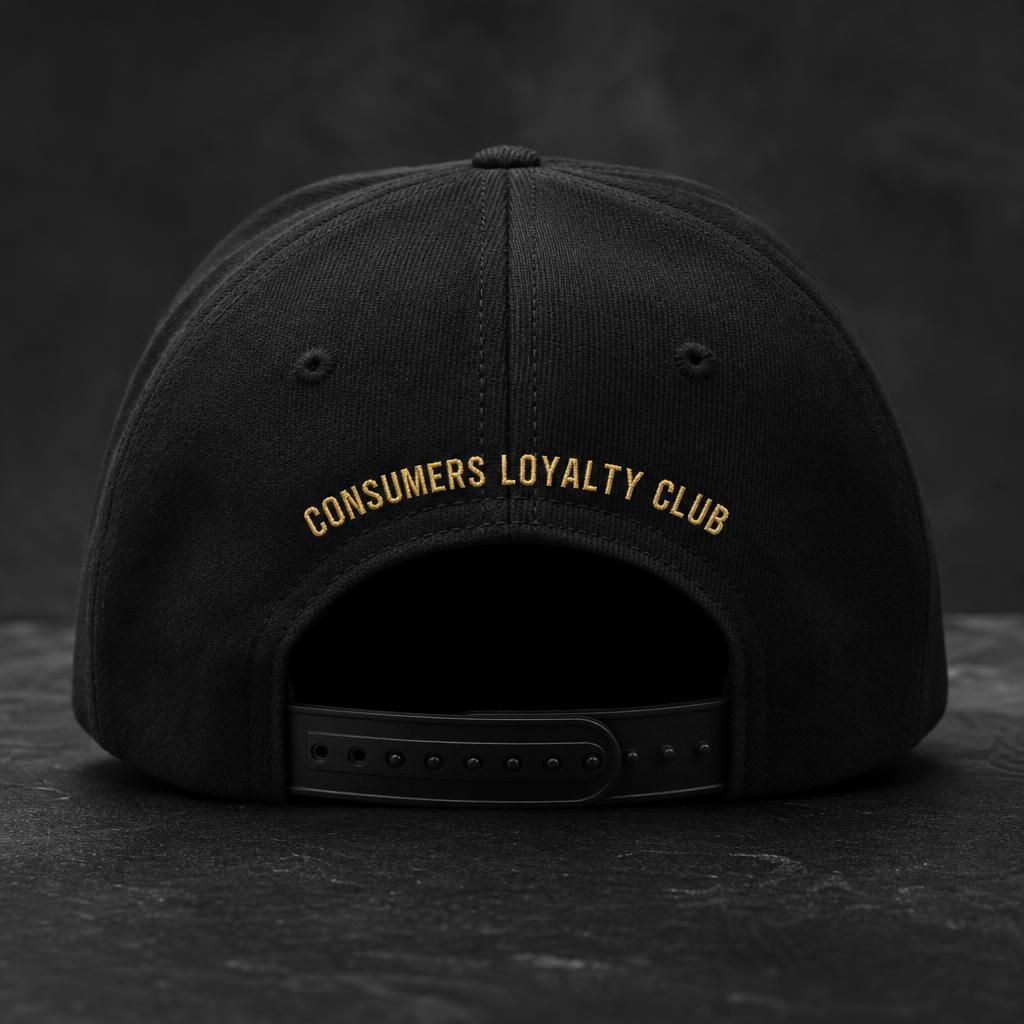 Onyx Gold Face Cap — Back — Consumers Loyalty Club