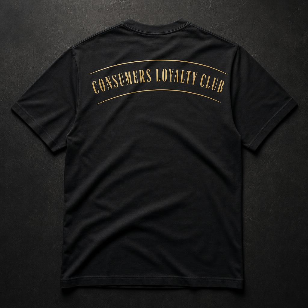 Onyx Gold Tee — Back — Consumers Loyalty Club